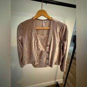 Good Luck Girl Shimmering Cardigan and Tank Set